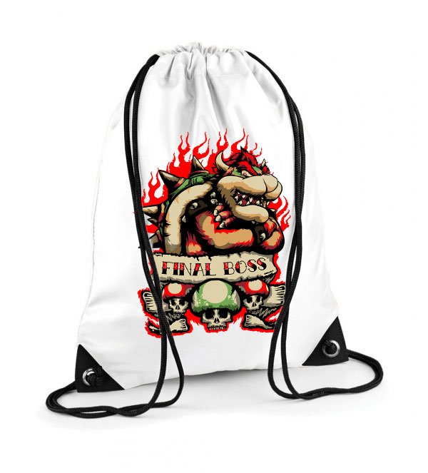 Final Boss mario bowser gamer Poliészter Tornazsák