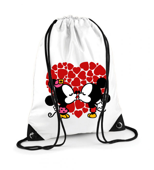 Mickey És Minnie Egér Love Poliészter Tornazsák