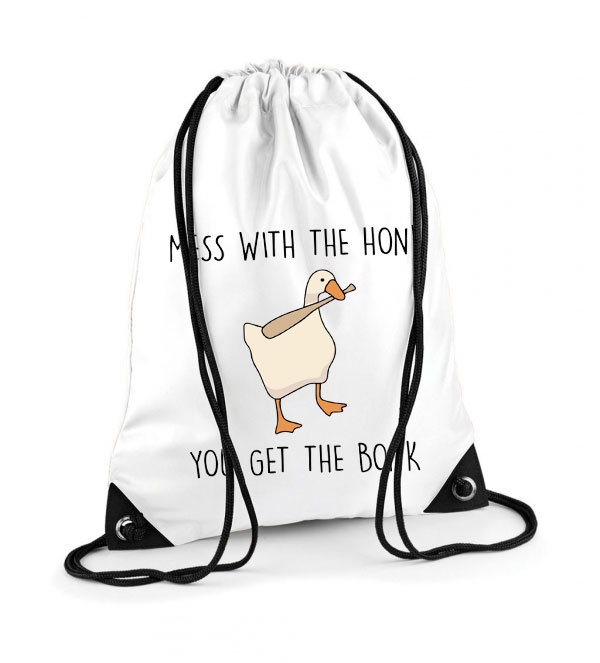 untilted goose game liba lúd honk Poliészter Tornazsák