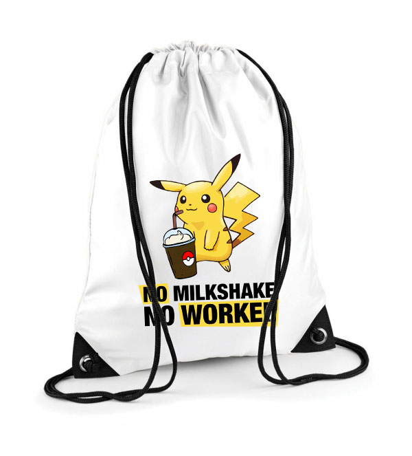 no milkshake no workee Poliészter Tornazsák