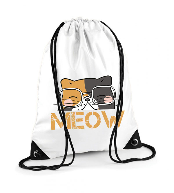 meow macsa macskás cica cicás Poliészter Tornazsák