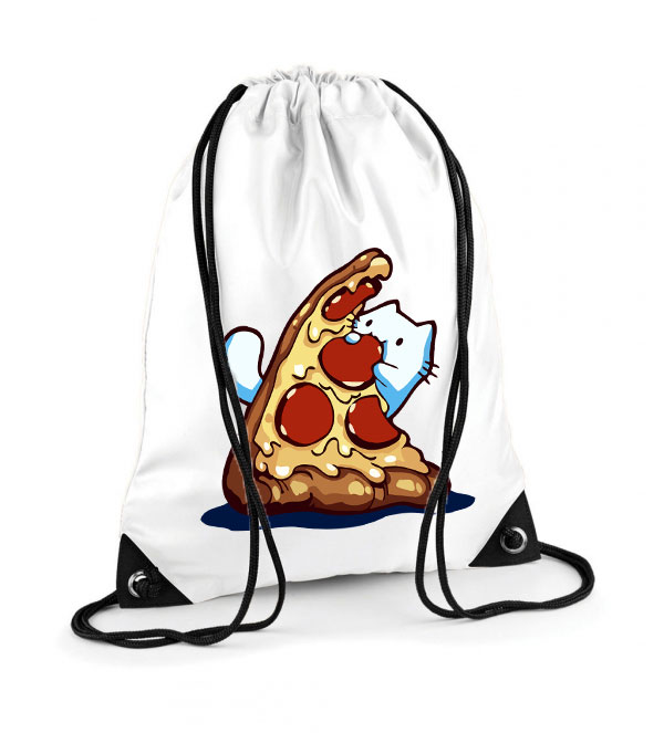 pizza szerető macska Poliészter Tornazsák