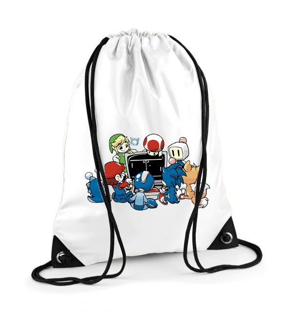 gamer sonic mario zelda megamen Poliészter Tornazsák