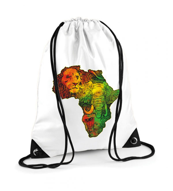 Afrika állatai elefánt oroszlán Poliészter Tornazsák