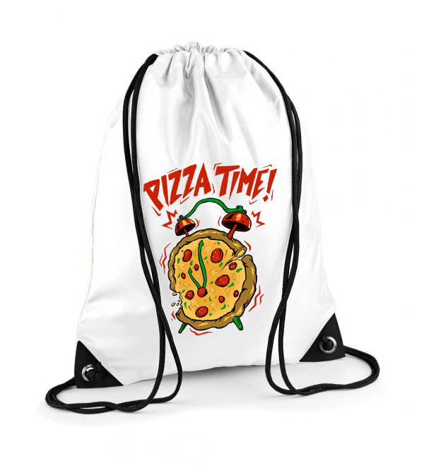 pizza time  Poliészter Tornazsák