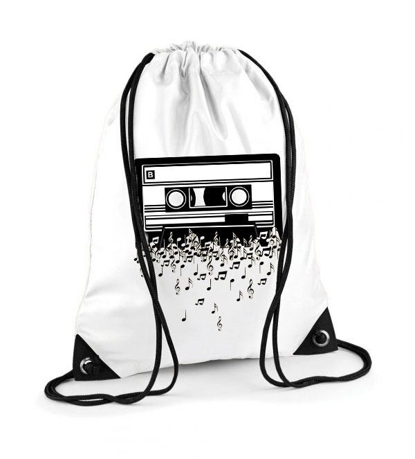 retro kazetta zene music kotta Poliészter Tornazsák