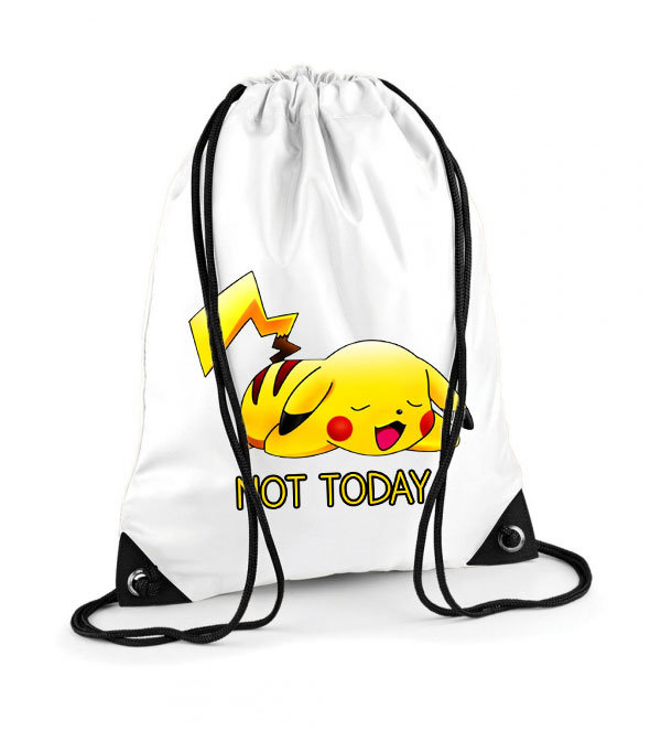 not today pikachu pokemon Poliészter Tornazsák