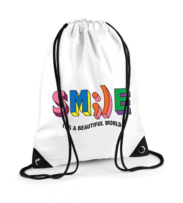 Smile mosolyogj its a beautiful world Poliészter Tornazsák