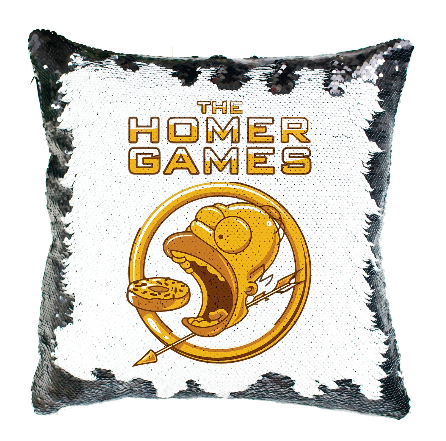 Homer Simpson Hunger Games fánk donut Simiflitteres Párnahuzat