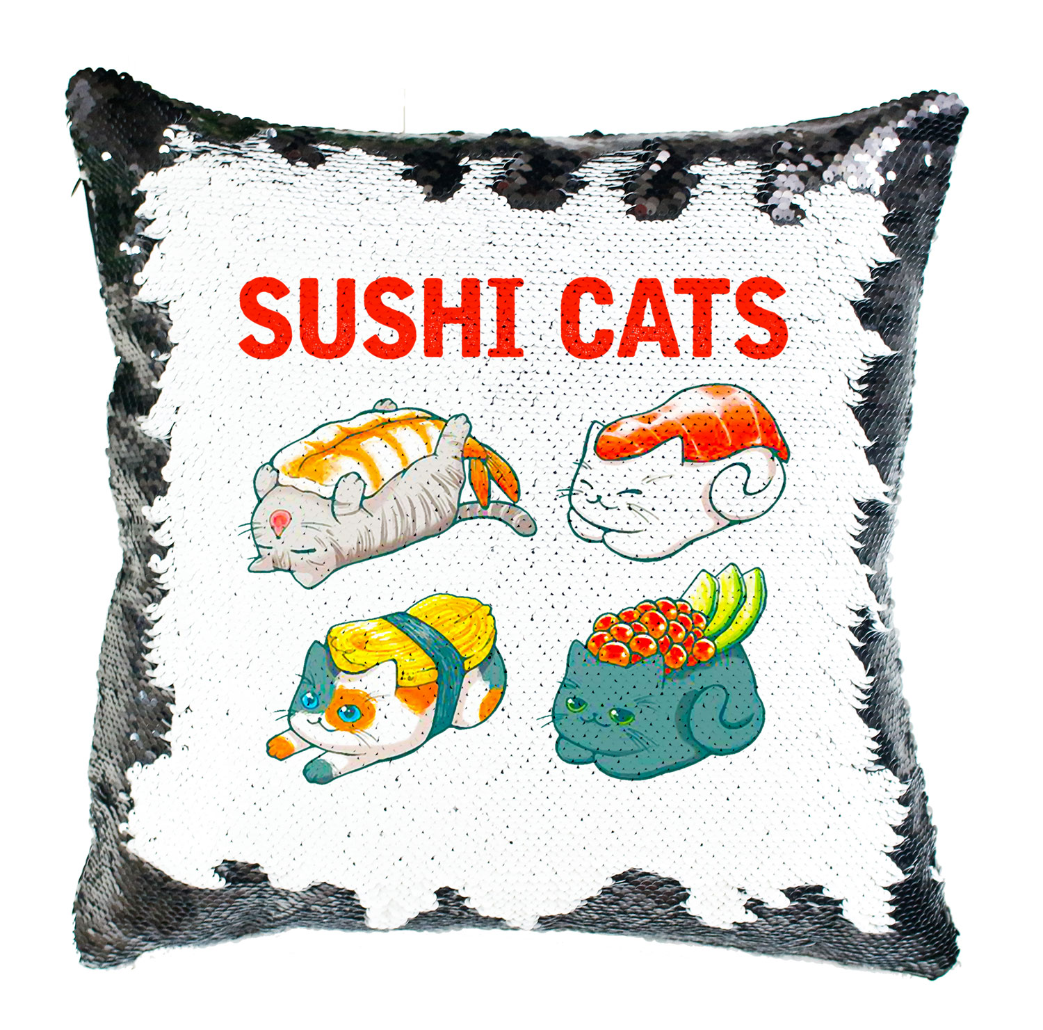 macska macskás cica cicás szusi sushi Simiflitteres Párnahuzat