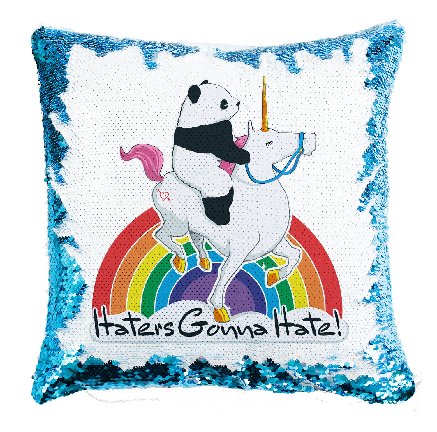 haters gonna hatte unikornis panda Simiflitteres Párnahuzat