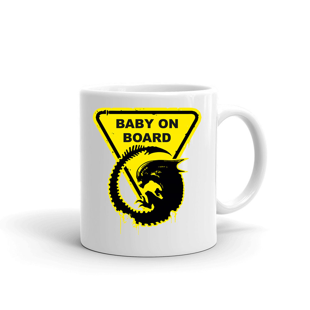 alien baby on board Bögre