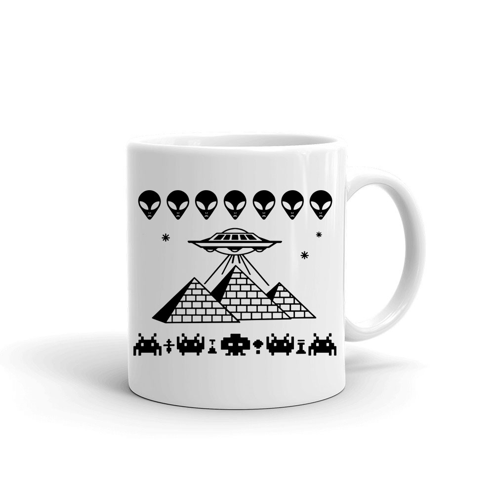 Alien ufo piramisok Bögre