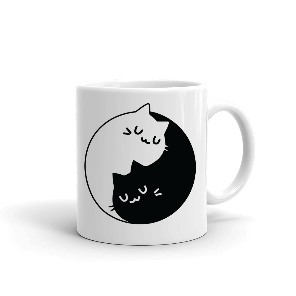 yin yang cica macska macskás macskák Bögre