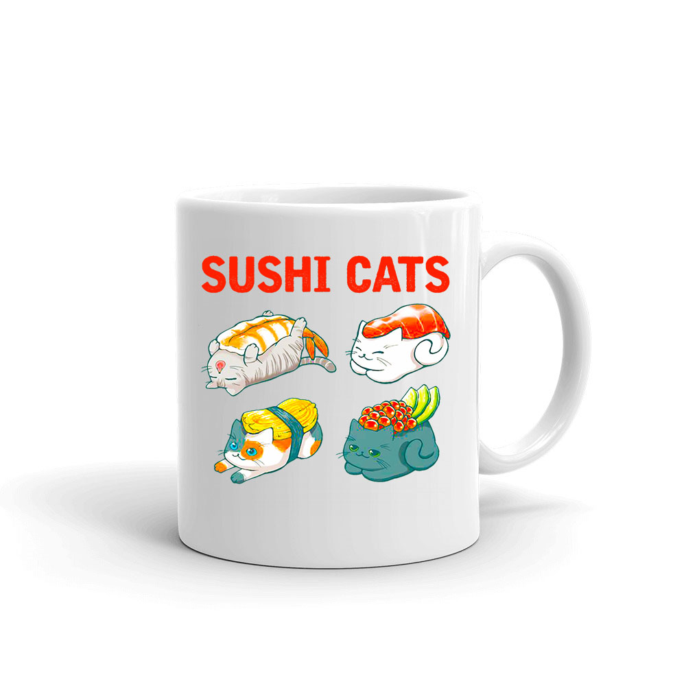 macska macskás cica cicás szusi sushi Bögre