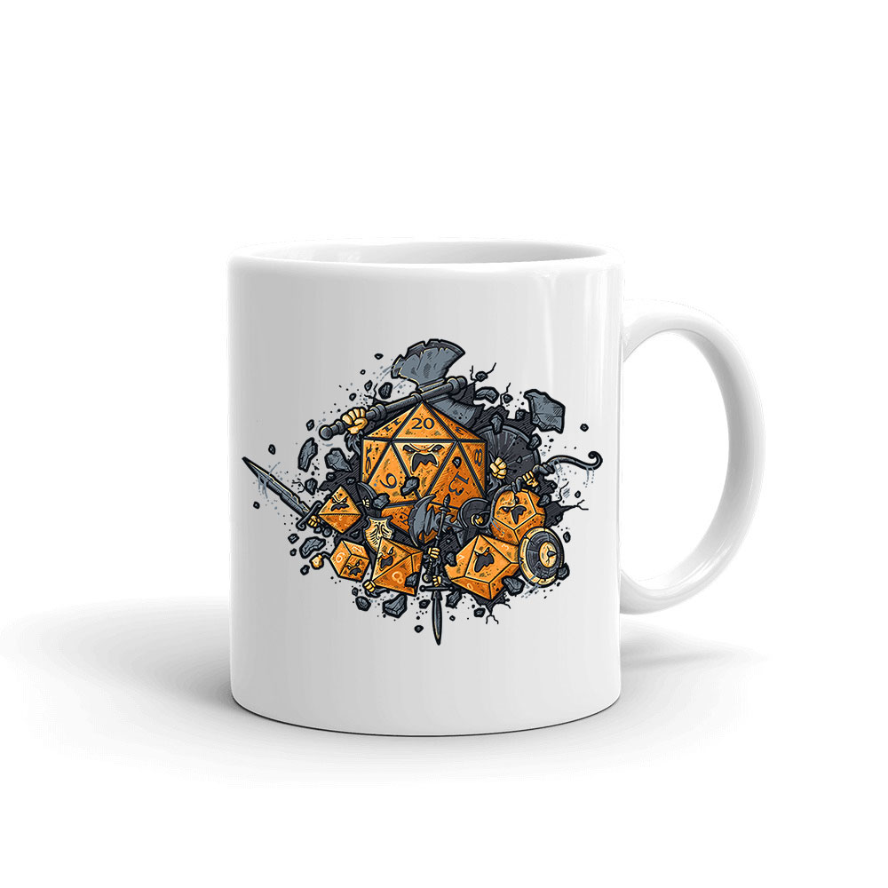 dobókocka dobókockák kockás dungeons and dragons Bögre