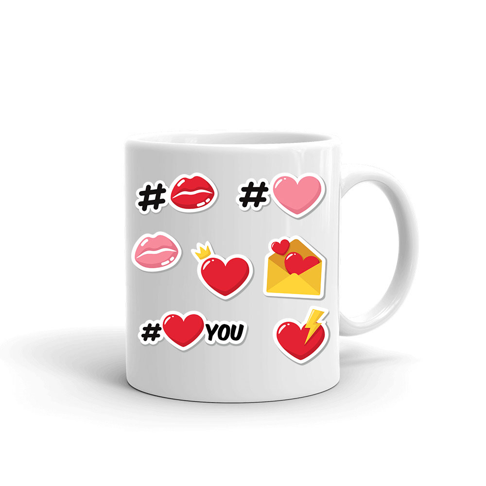 lips and hearts Bögre