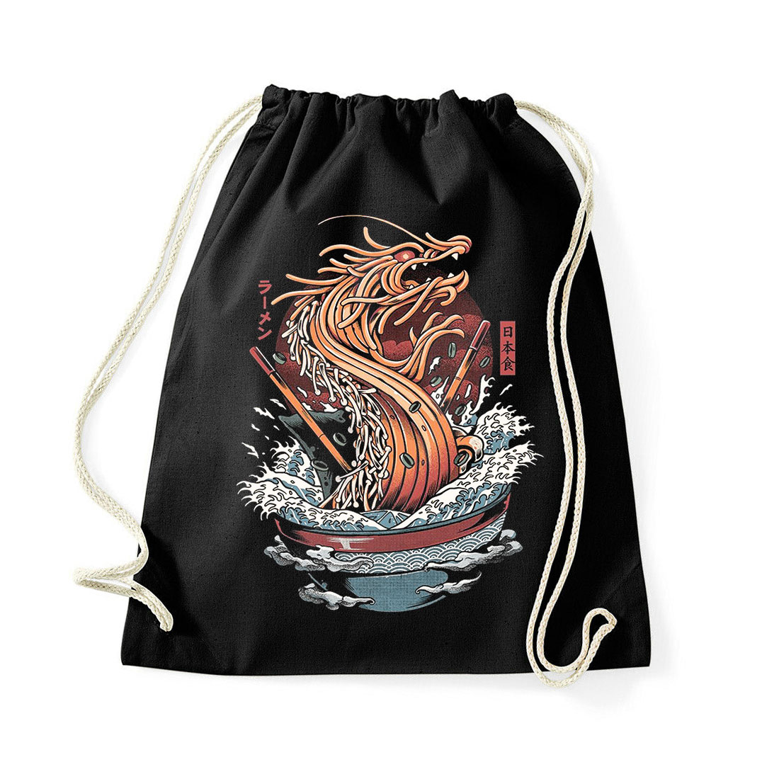 ramen sárkány japán Fekete Tornazsák