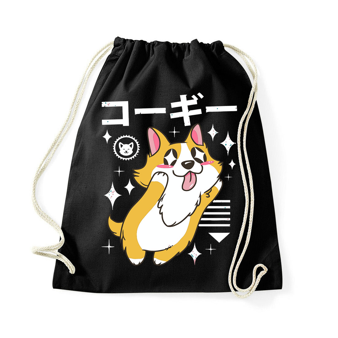 korgi corgi kutya Fekete Tornazsák