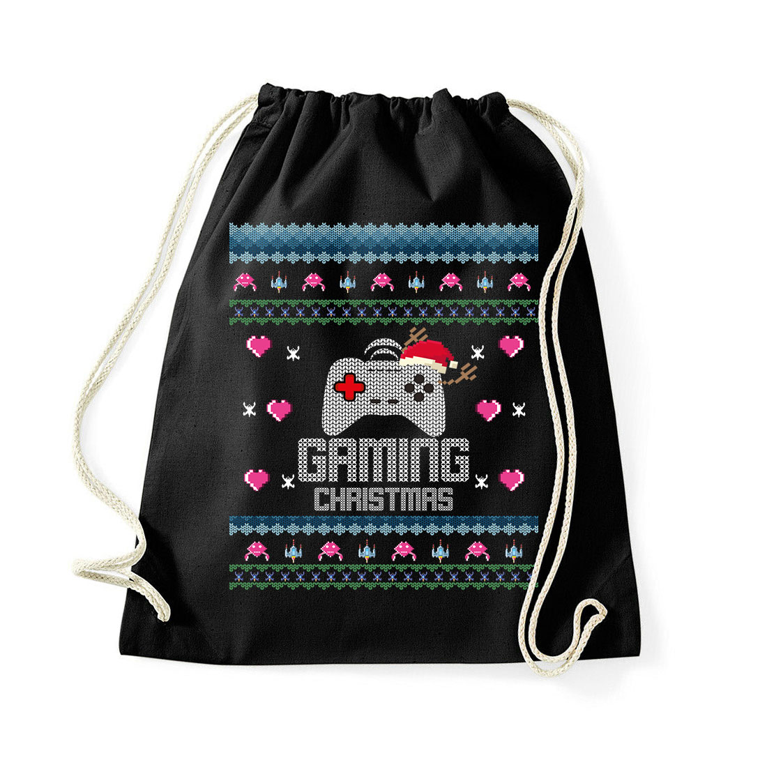 gamer karácsony ronda pulcsi Fekete Tornazsák