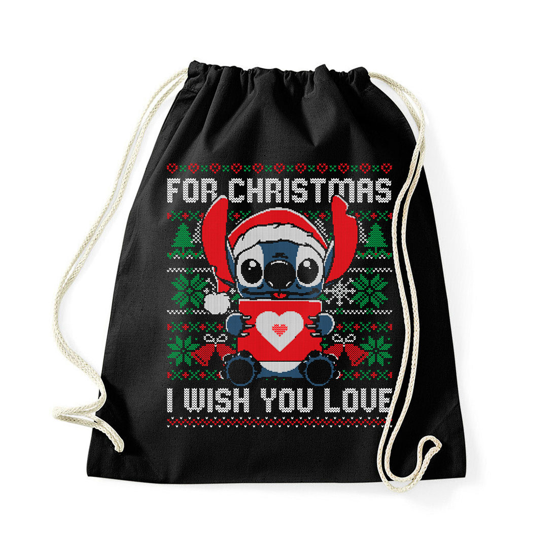 stitch karácsony ronda pulcsi Fekete Tornazsák
