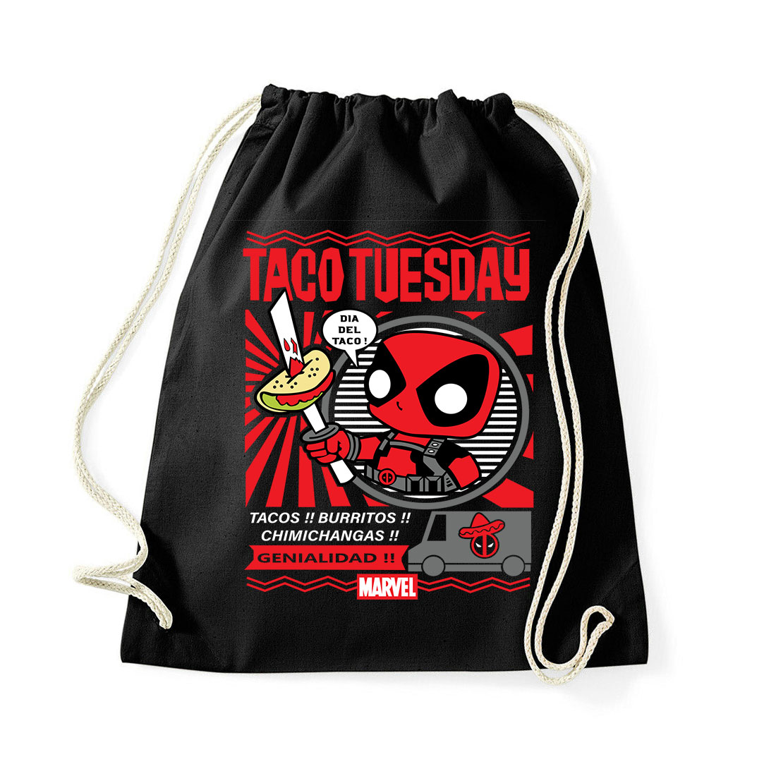 taco tuesday deadpool Fekete Tornazsák
