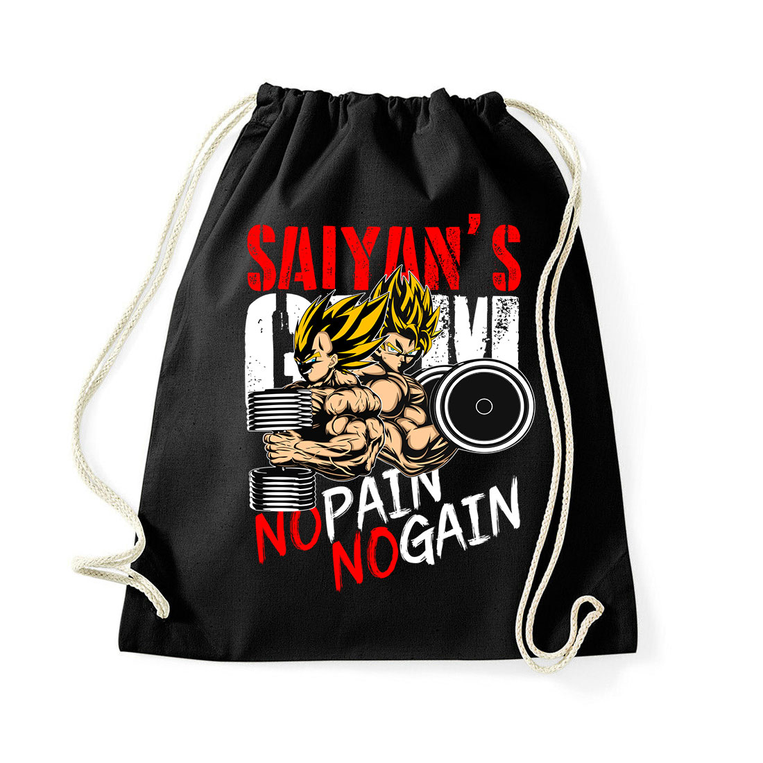 kondi edzés gym no pain no gain son goku vegeta Fekete Tornazsák