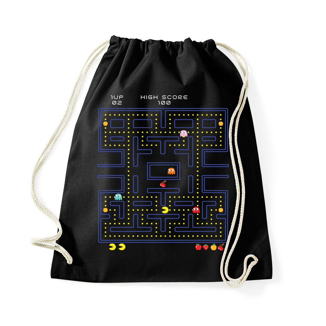 pac man Fekete Tornazsák