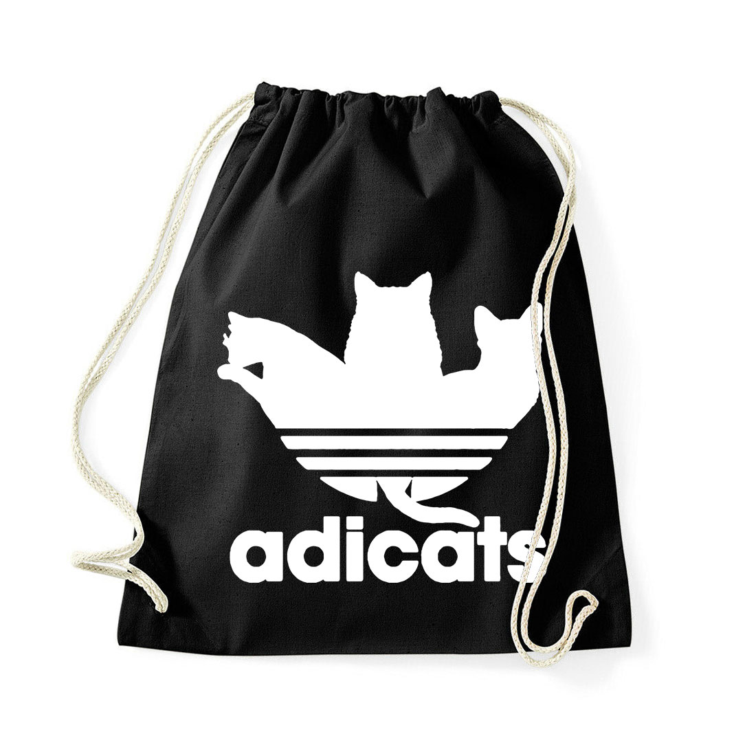 Adicats Macskás Cicás Fekete Tornazsák