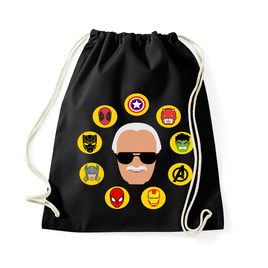 Marvel Stan lee bosszúállók thor hulk pókember vasember Fekete Tornazsák