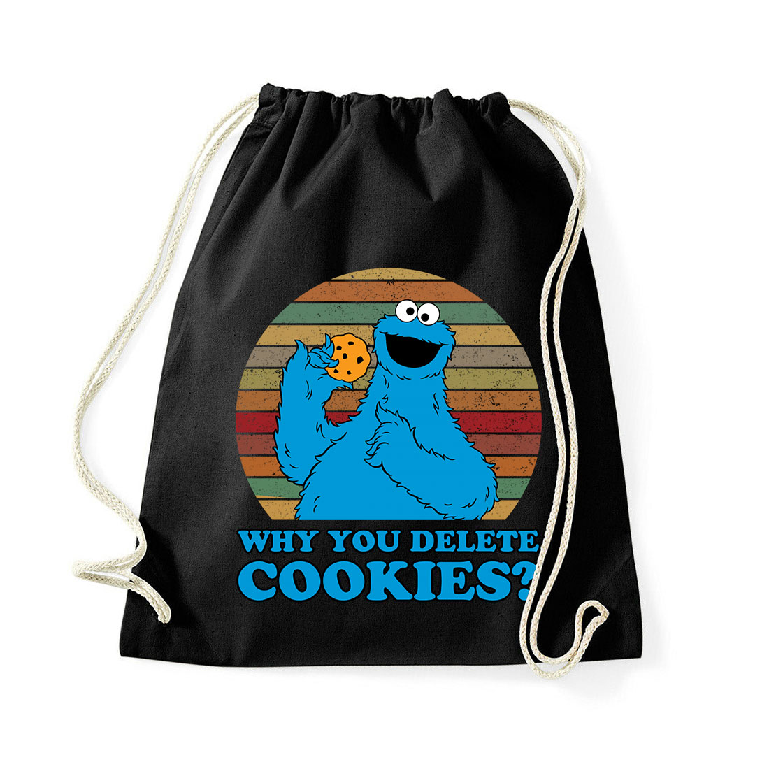 sütiszörny cookie monster Fekete Tornazsák