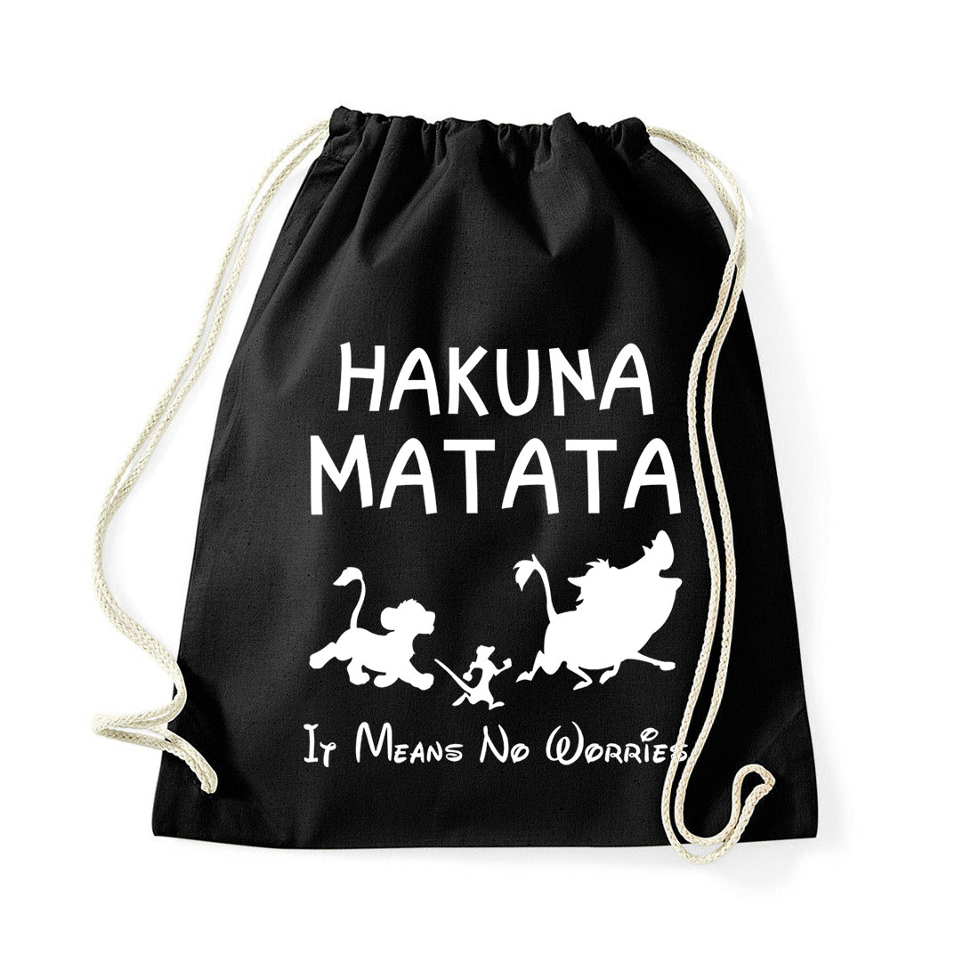 hakuna matata az oroszlánkirály Fekete Tornazsák
