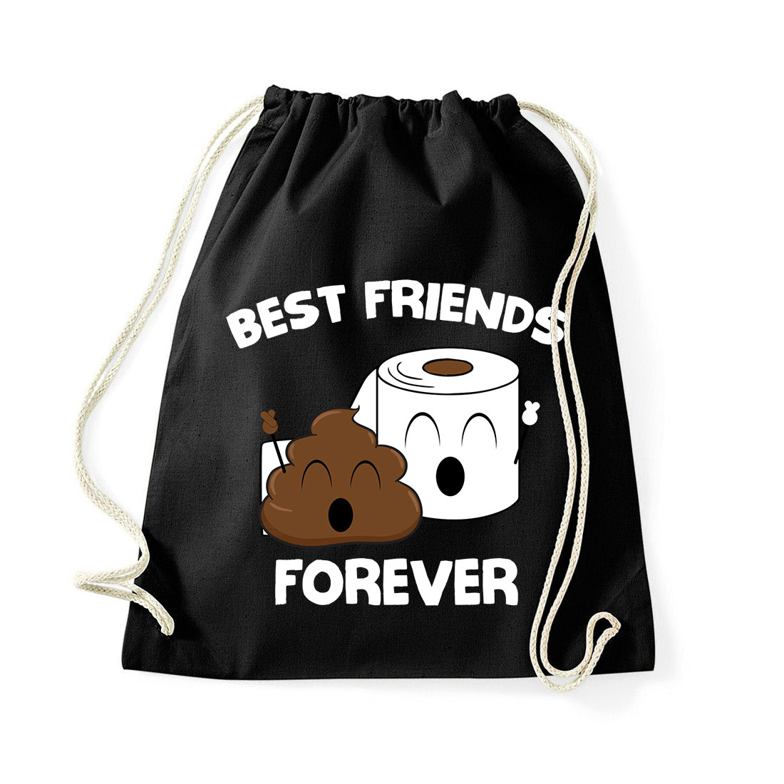 bff best friends kaki kaka wc papír Fekete Tornazsák