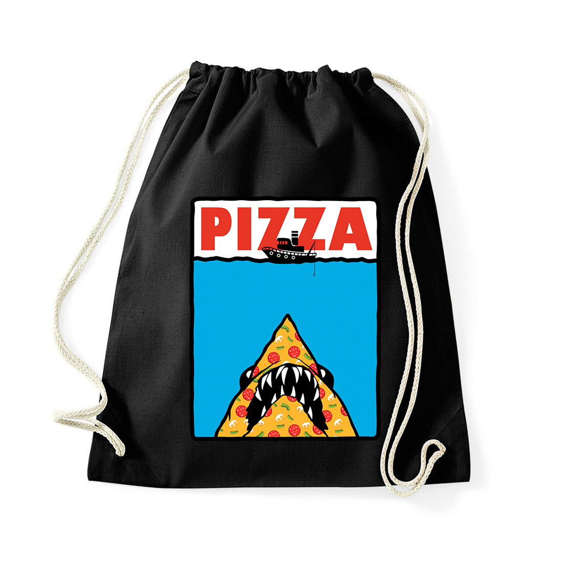 pizza pizza shark cápa Fekete Tornazsák