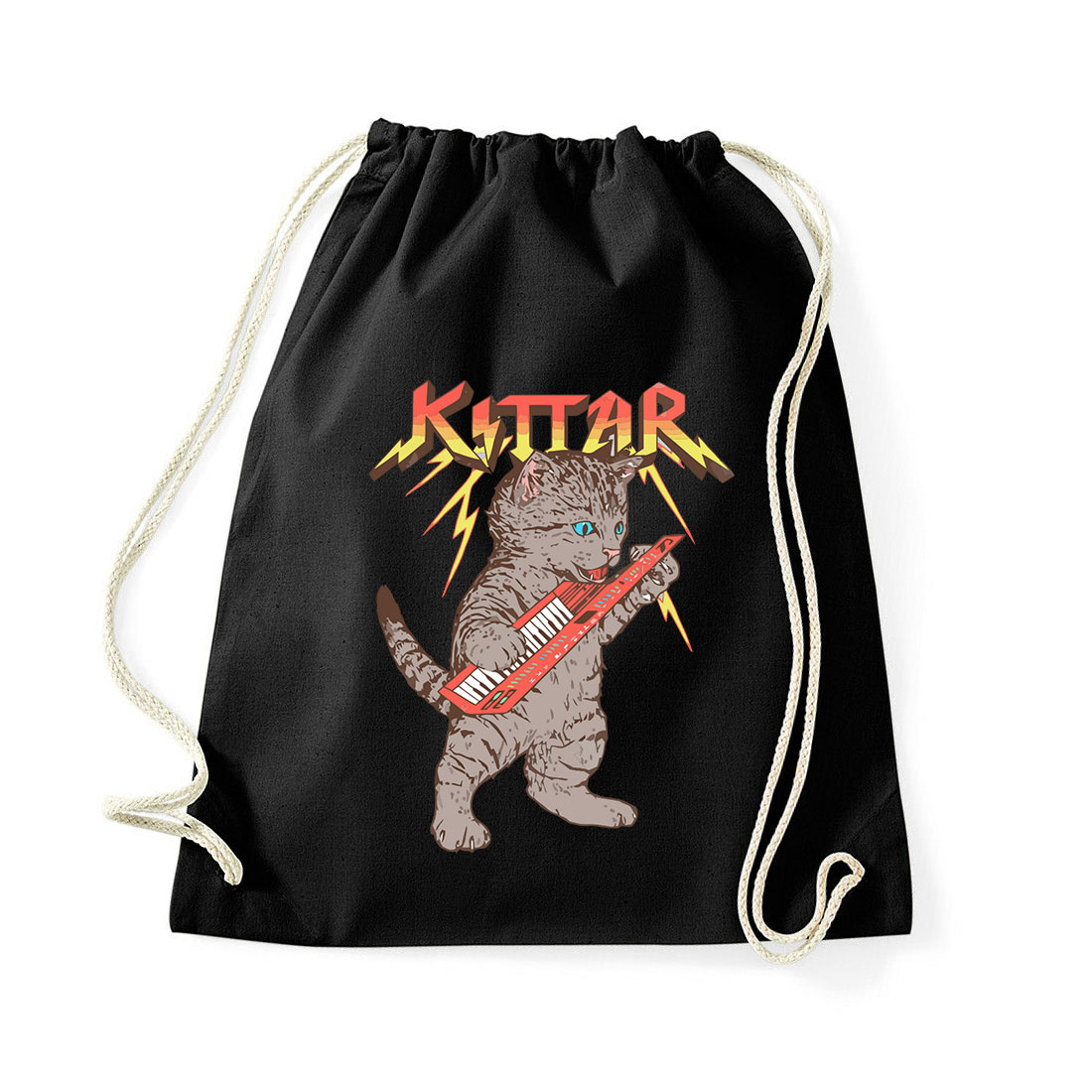 macska macskás cica cicás gitár Fekete Tornazsák