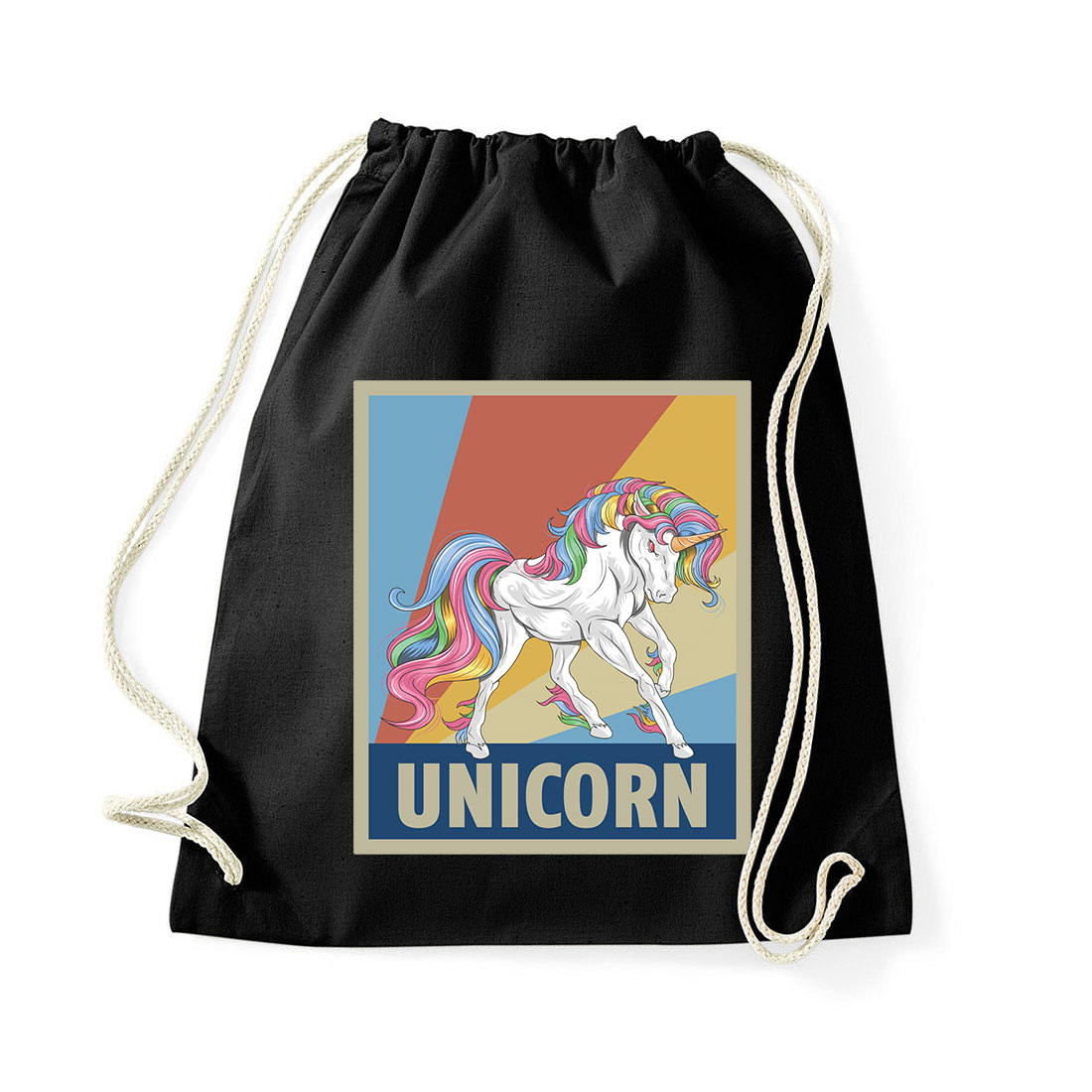 unikornis unicorn Fekete Tornazsák