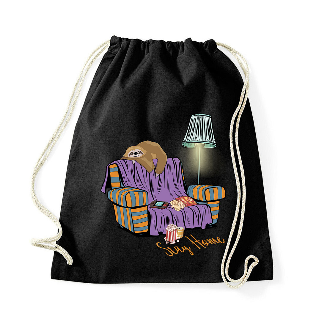 lajhár stay home maradj otthon lusta Fekete Tornazsák