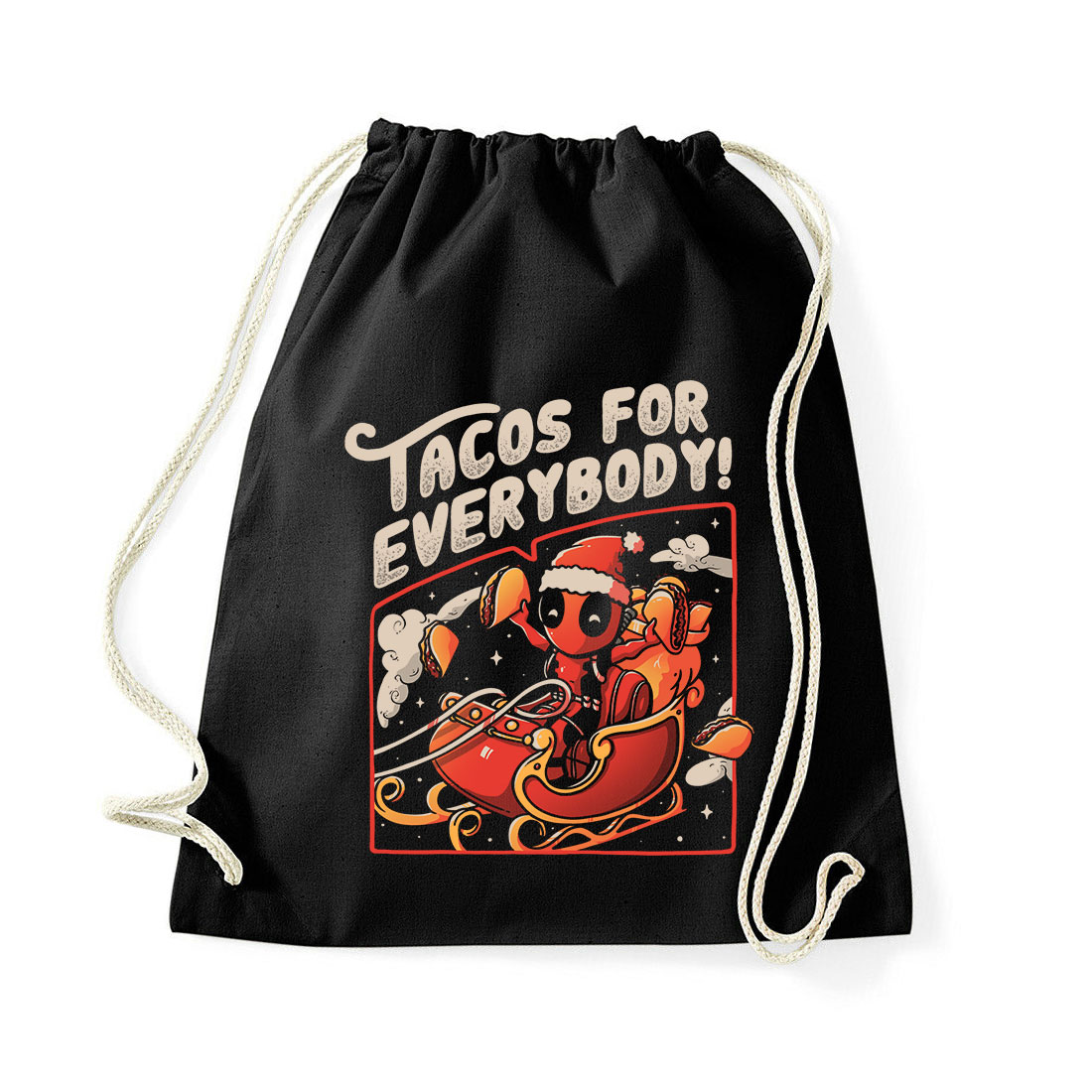 taco karácsony deadpool ronda pulcsi Fekete Tornazsák