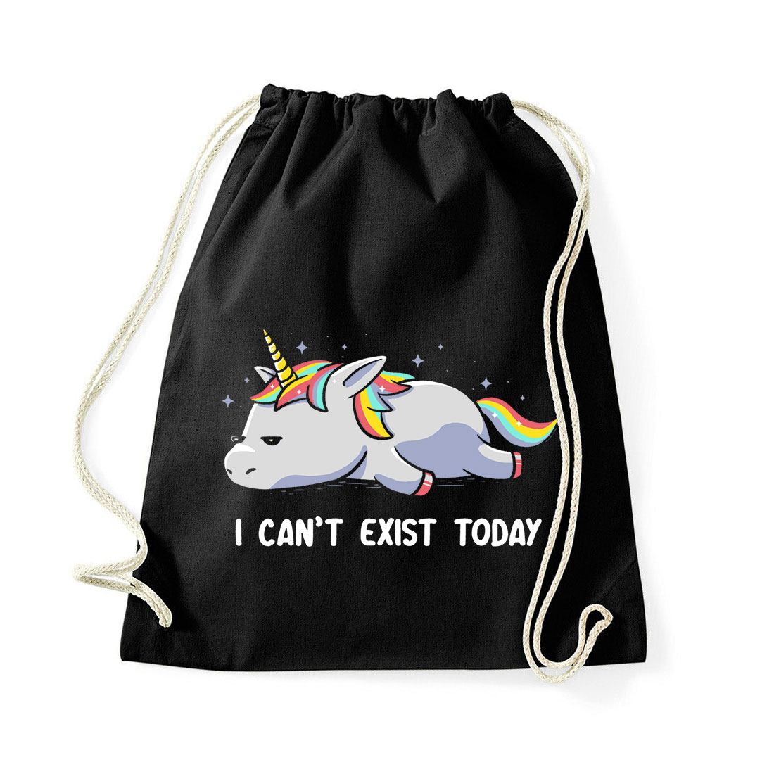 unikornis unicorn Fekete Tornazsák