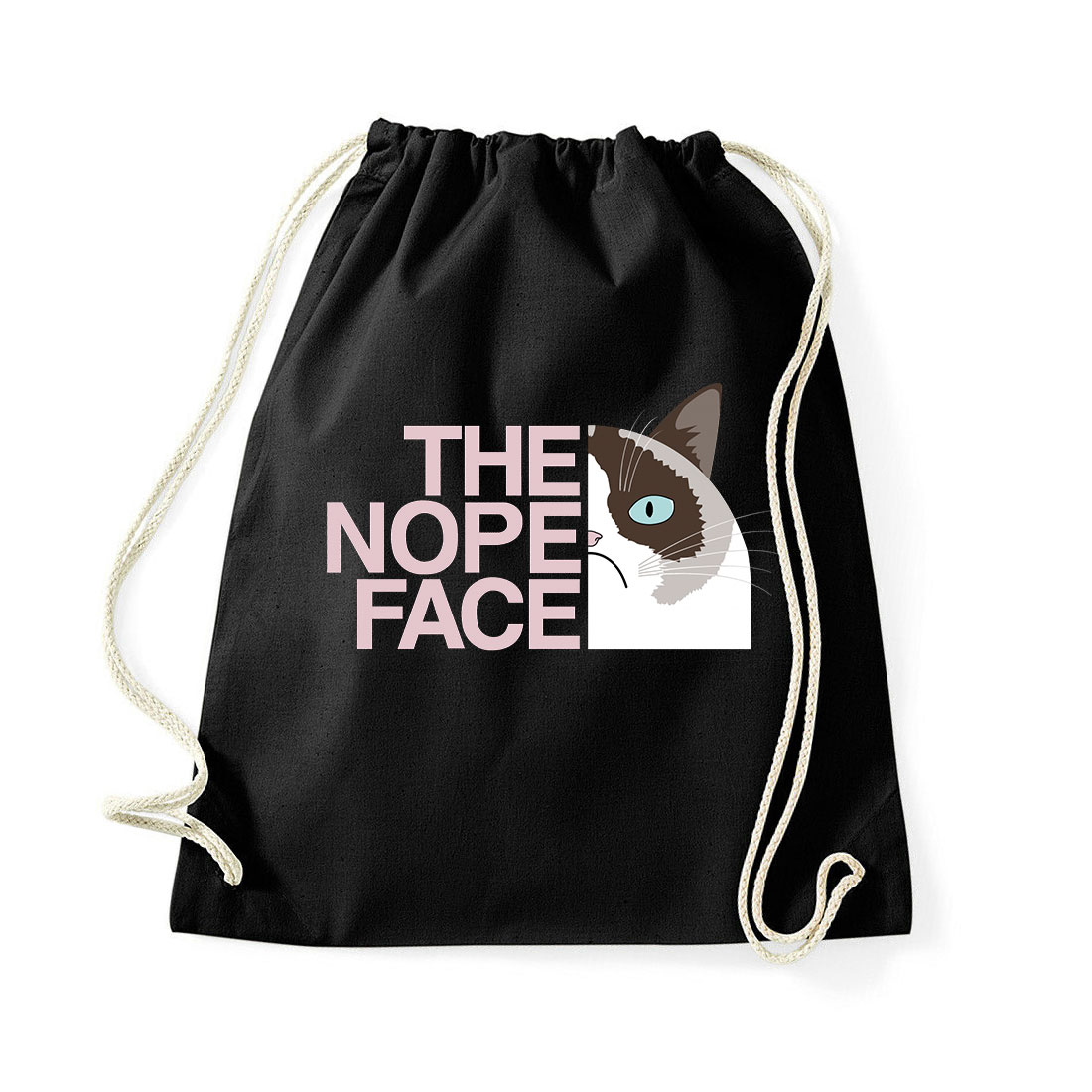 The Nope Face macska macskás cica cicás Fekete Tornazsák