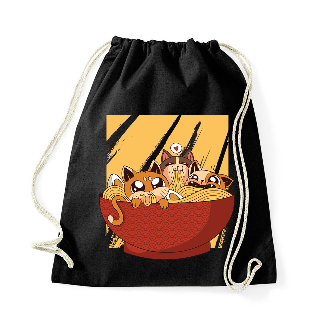 ramen macska macskás cica cicás Fekete Tornazsák