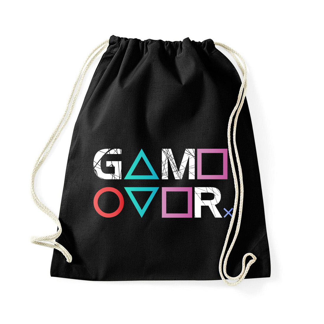 playstation ps4 ps5 gamer game over Fekete Tornazsák
