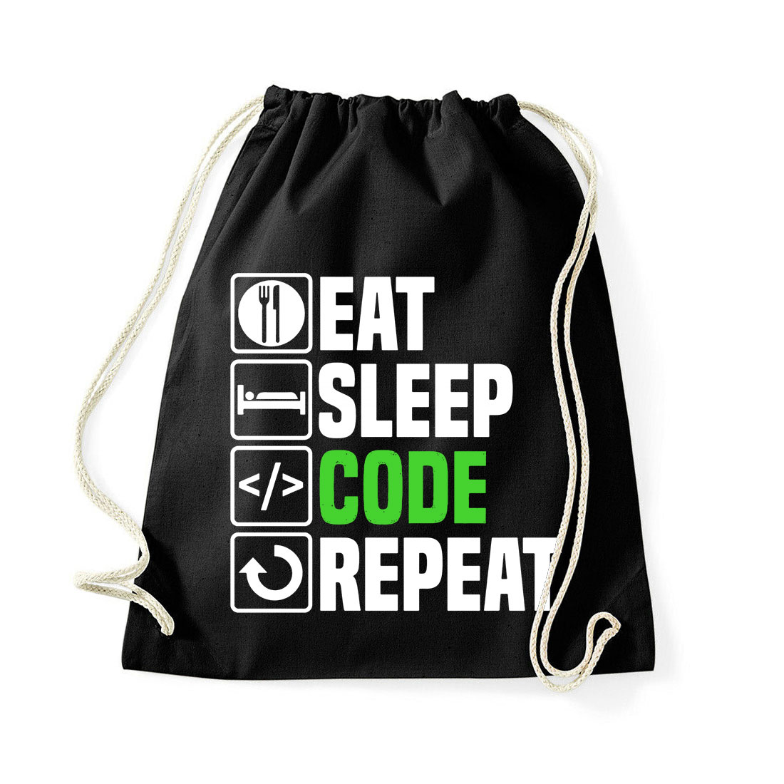 programozás programozó coding Fekete Tornazsák