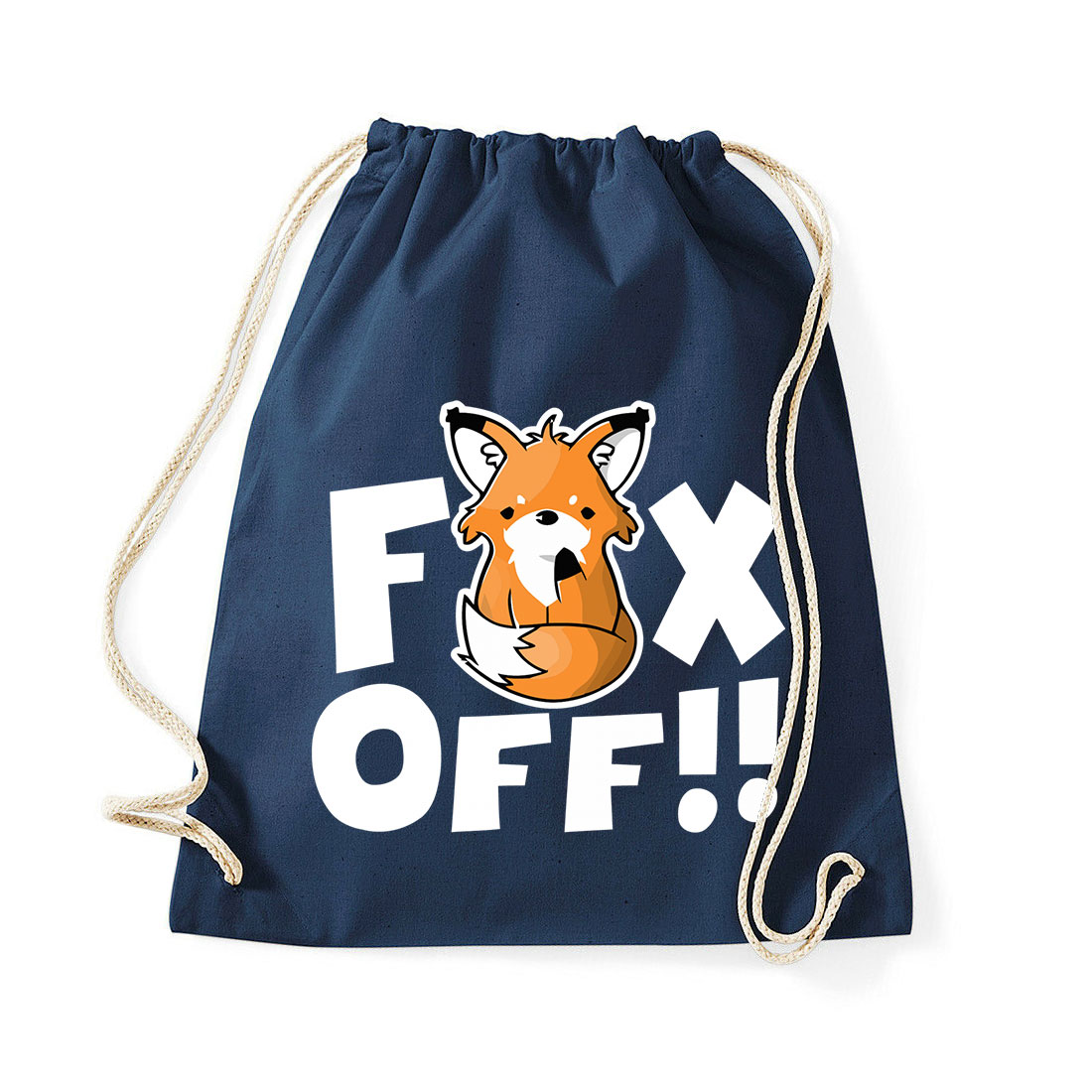fox off fuck off Sötétkék Tornazsák