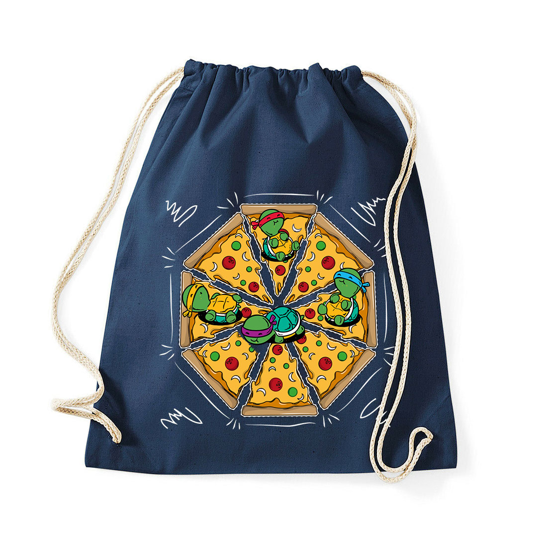 tini ninja teknőcök tmnt pizza Sötétkék Tornazsák