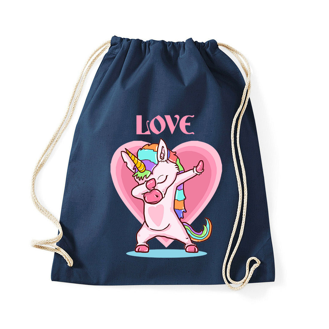 unikornis love Sötétkék Tornazsák