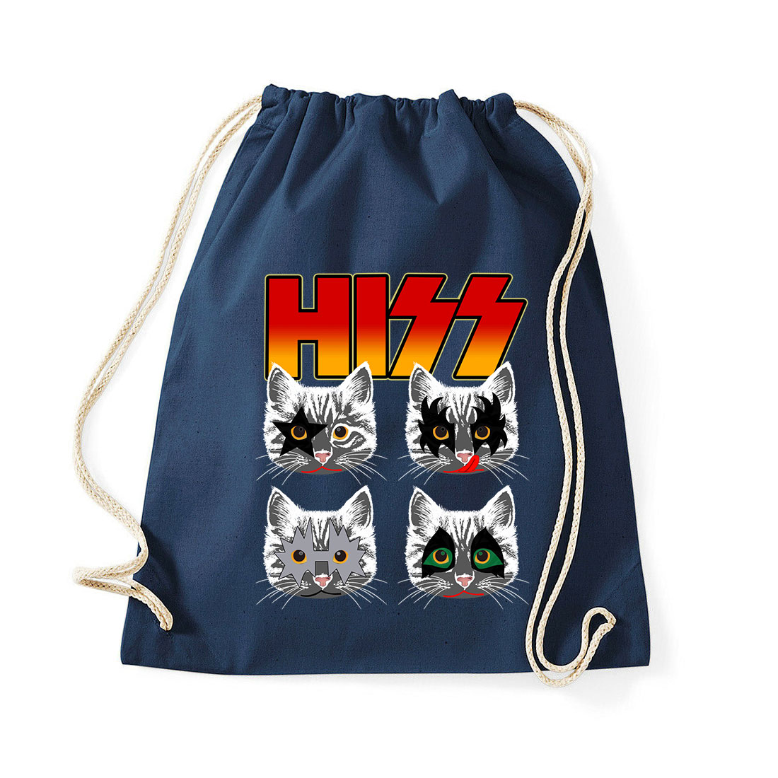 macska macskás kiss cica cicás Sötétkék Tornazsák