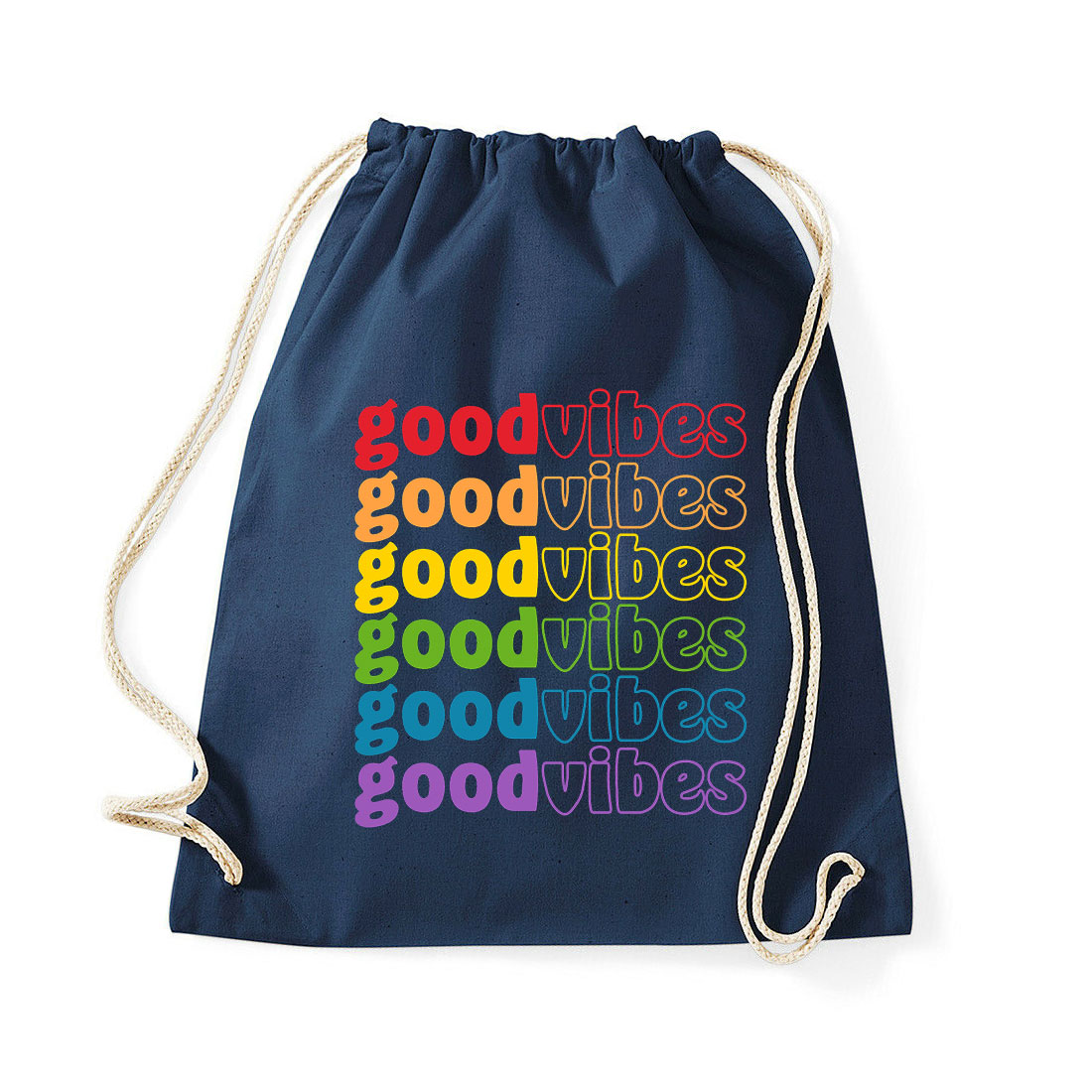 good vibes szivárvány Sötétkék Tornazsák