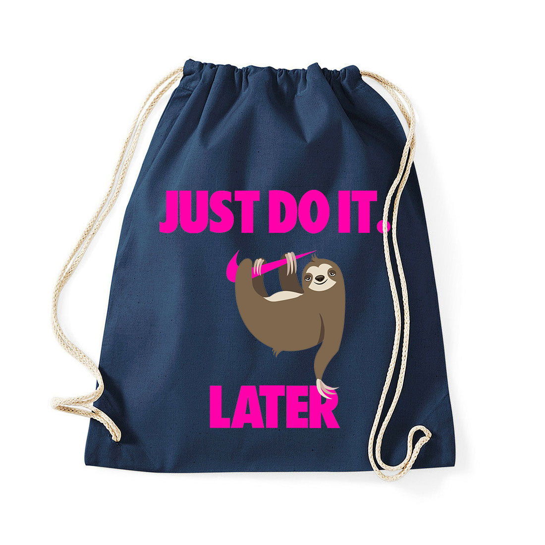lajhár just do it later Sötétkék Tornazsák