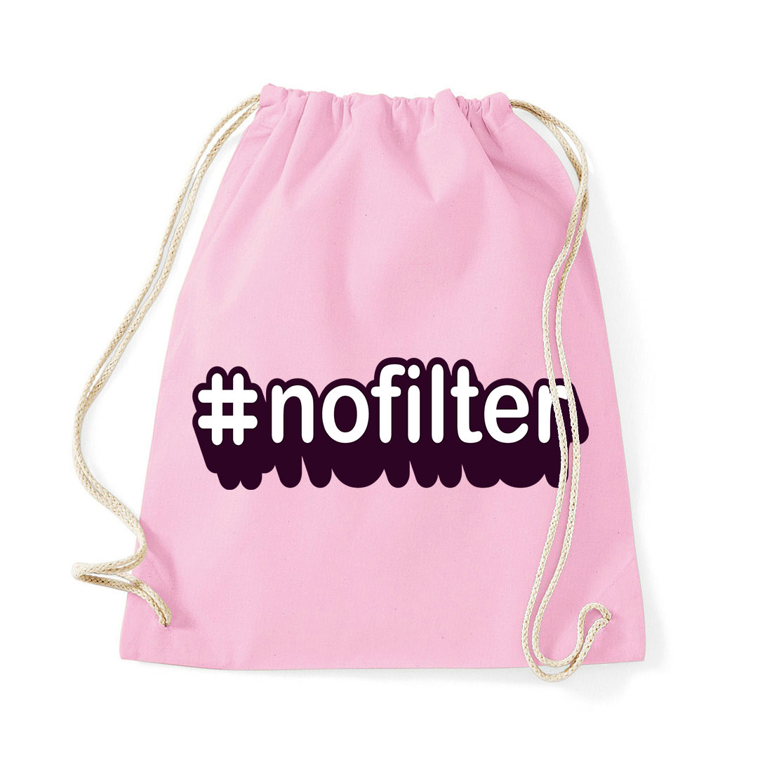 nofilter hashtag hessteg Rózsaszín Tornazsák